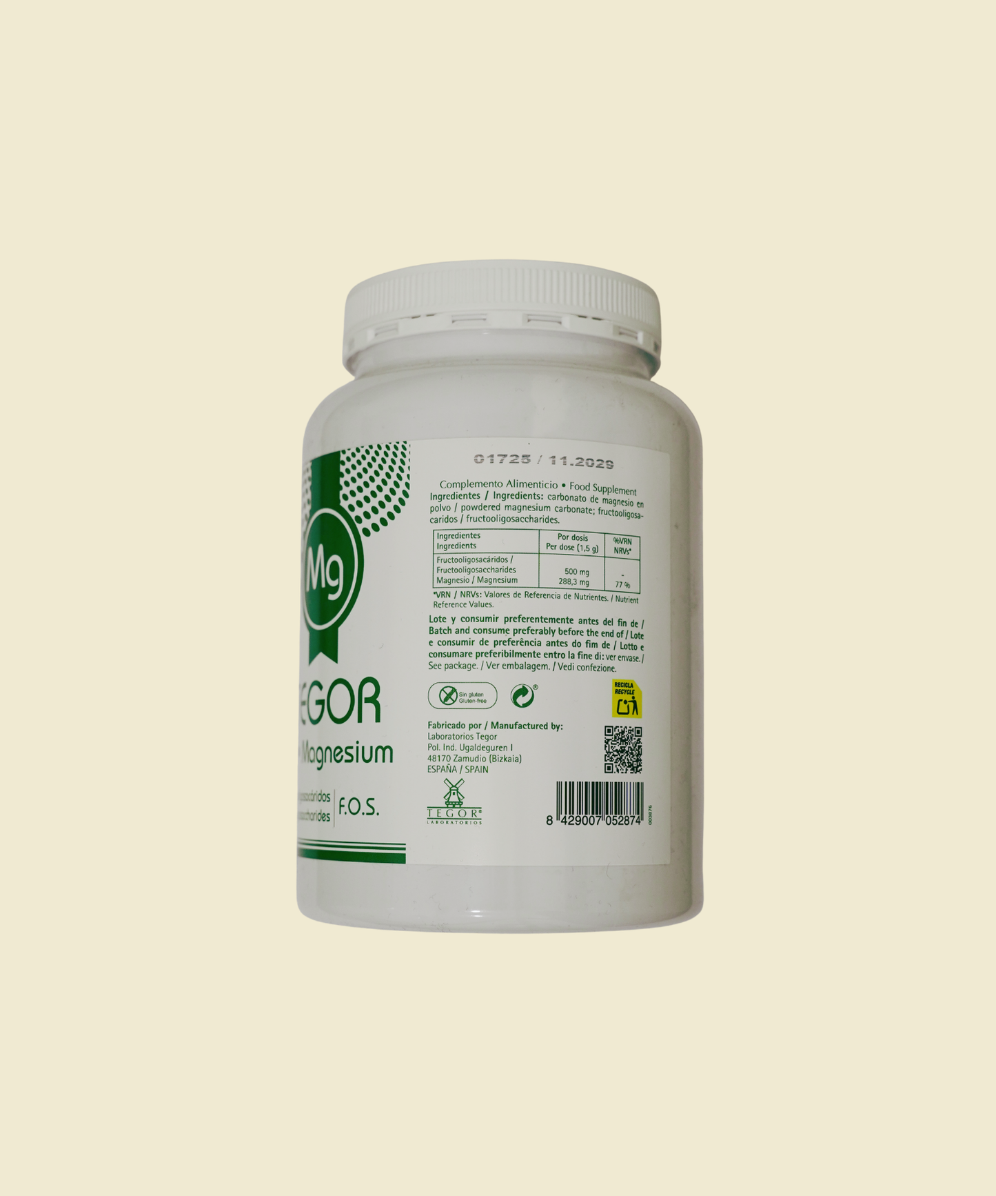 Magnesio Polvo | 180 g – Tegor