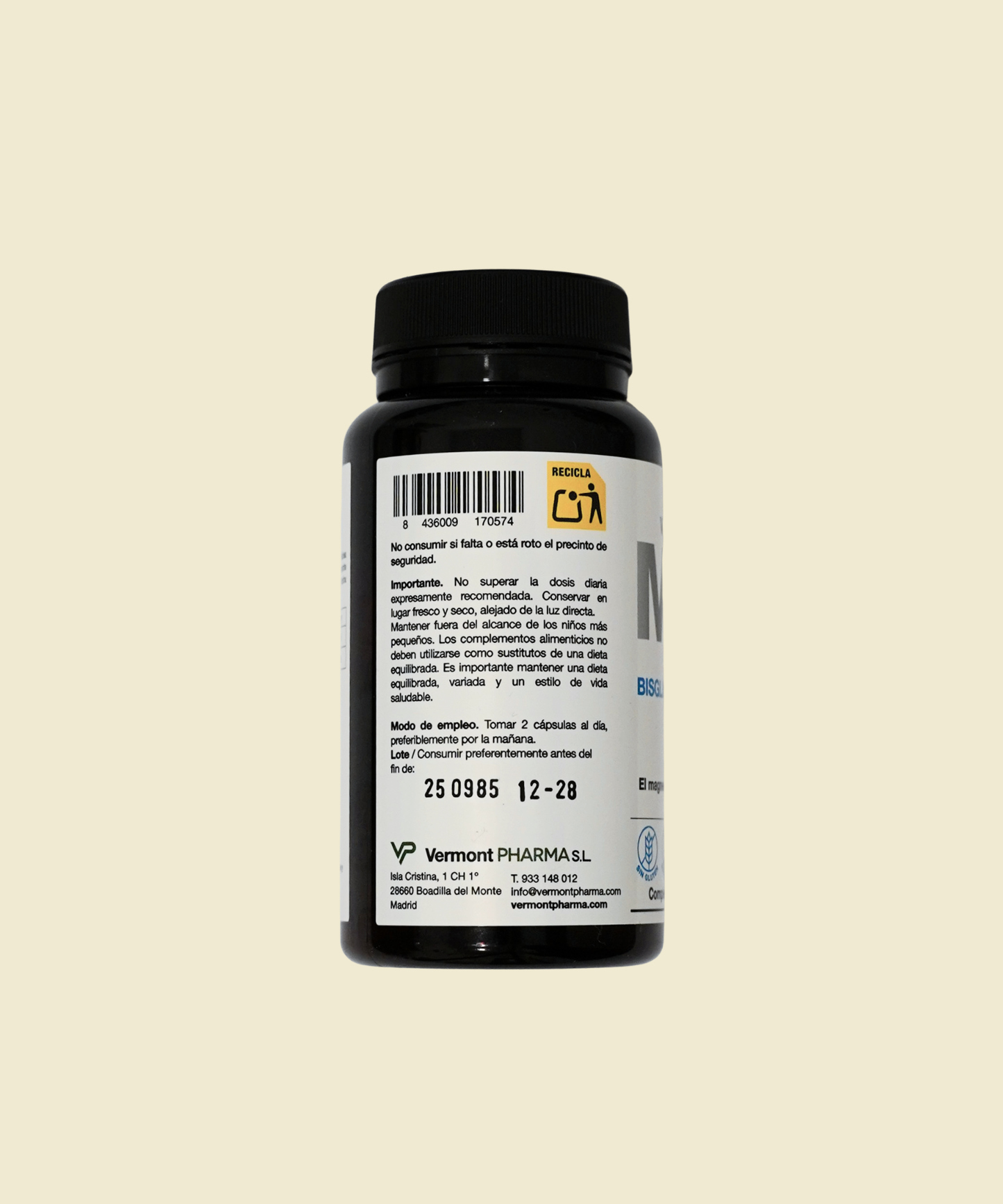 Siobin Bisglicinato de Magnesio + Vitamina B6 | 60 cápsulas – Vermont Supplements MGB6