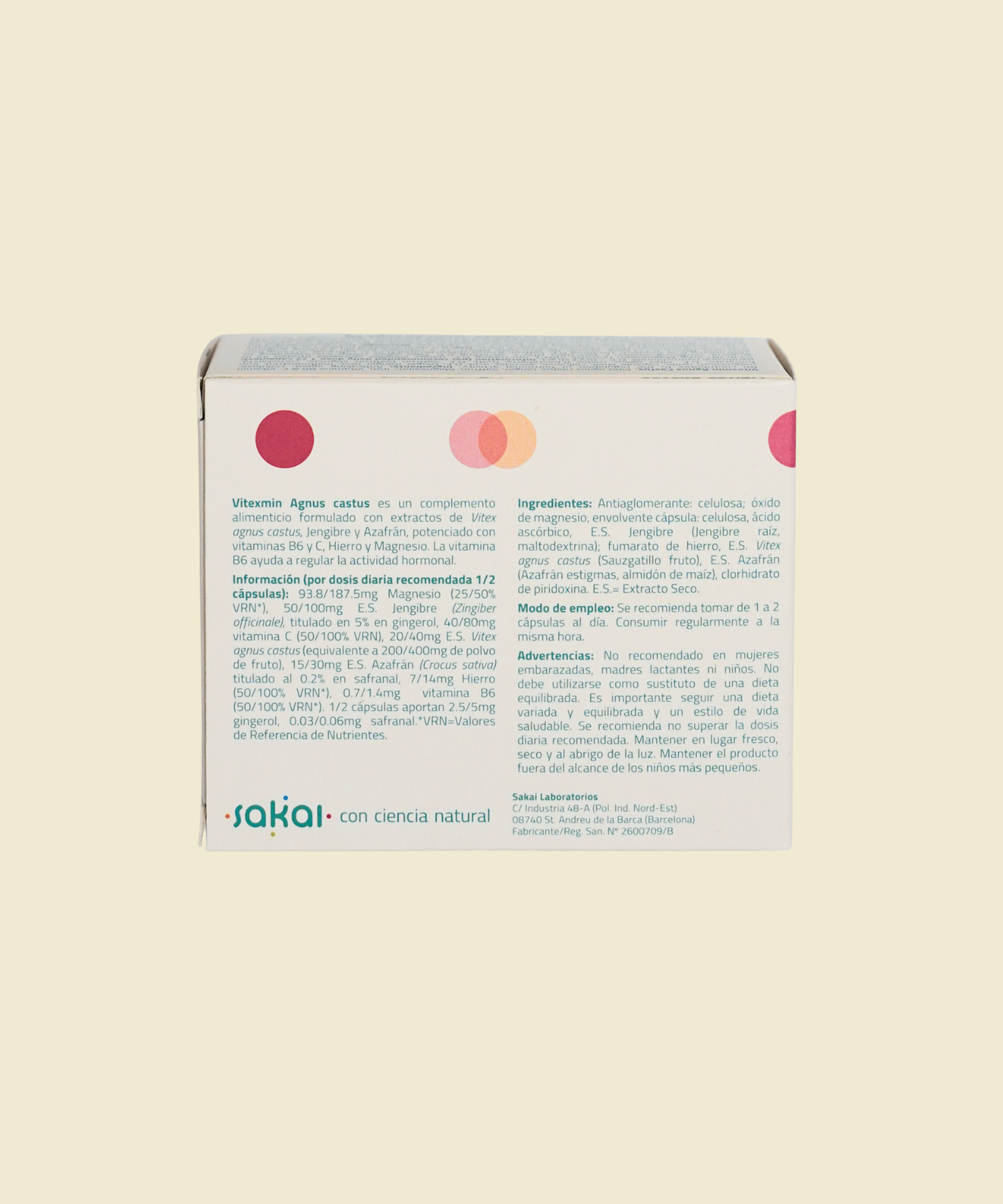 Vitexmin Agnus Castus Regulación Hormonal | 60 cápsulas vegetales – Sakai