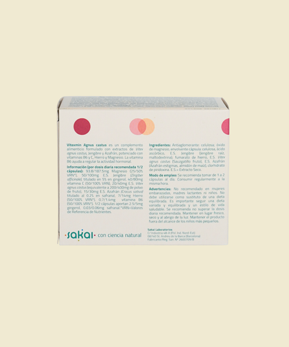 Vitexmin Agnus Castus Regulación Hormonal | 60 cápsulas vegetales – Sakai