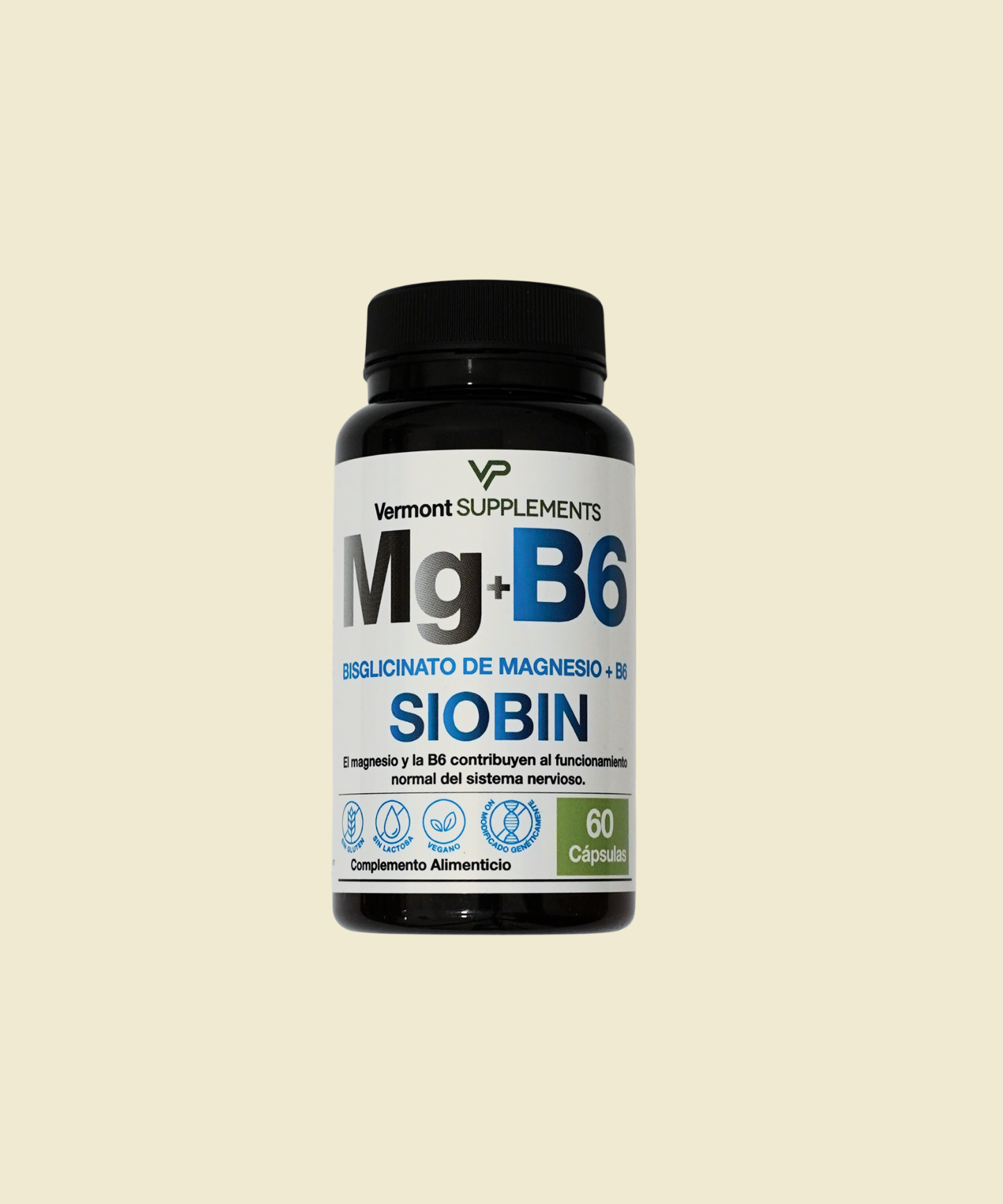 Siobin Bisglicinato de Magnesio + Vitamina B6 | 60 cápsulas – Vermont Supplements MGB6