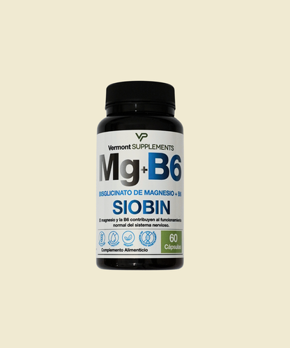 Siobin Bisglicinato de Magnesio + Vitamina B6 | 60 cápsulas – Vermont Supplements MGB6