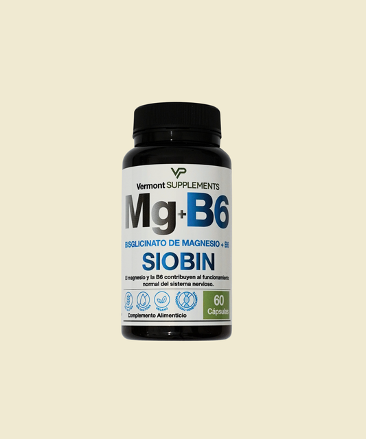 Siobin Bisglicinato de Magnesio + Vitamina B6 | 60 cápsulas – Vermont Supplements MGB6