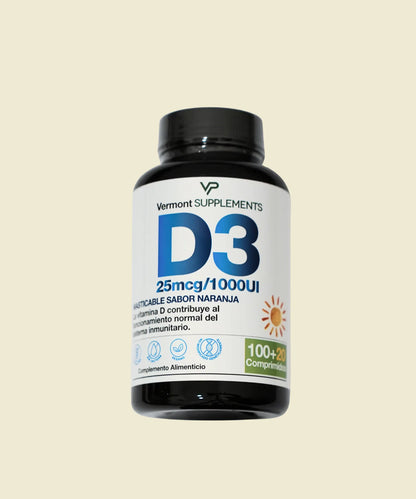 Vitamina D3 | 120 comprimidos – Vermont Supplements
